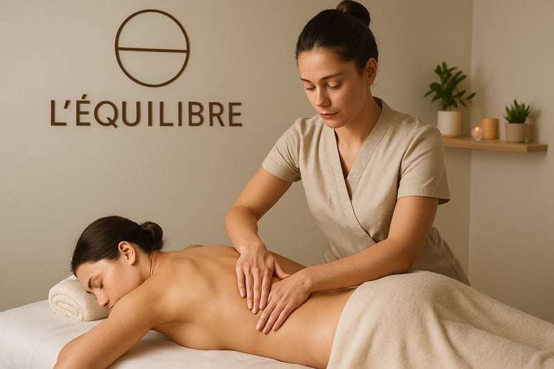 Sesión de masaje terapéutico en L_e.quilibre